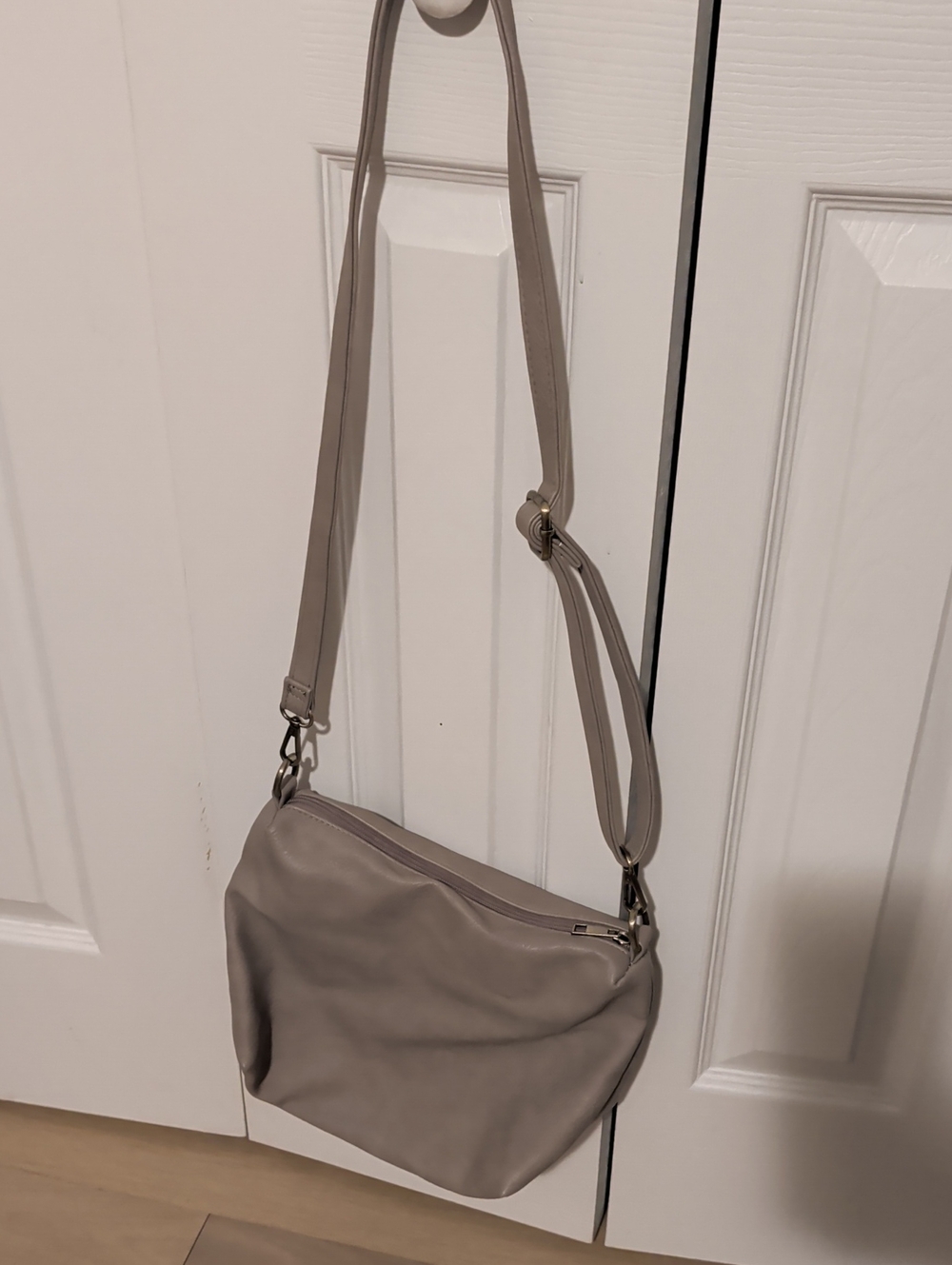 Joy Susan Taupe Crossbody Bag - Minimal Convertible Strap